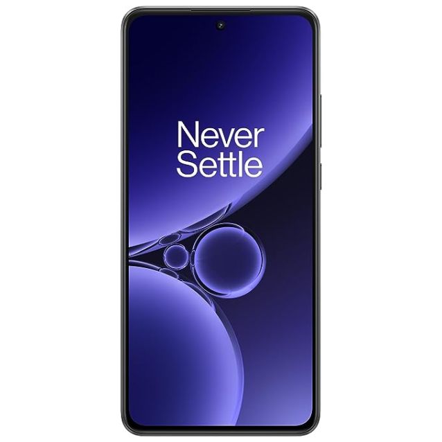 a black rectangular cell phone with a blue screen